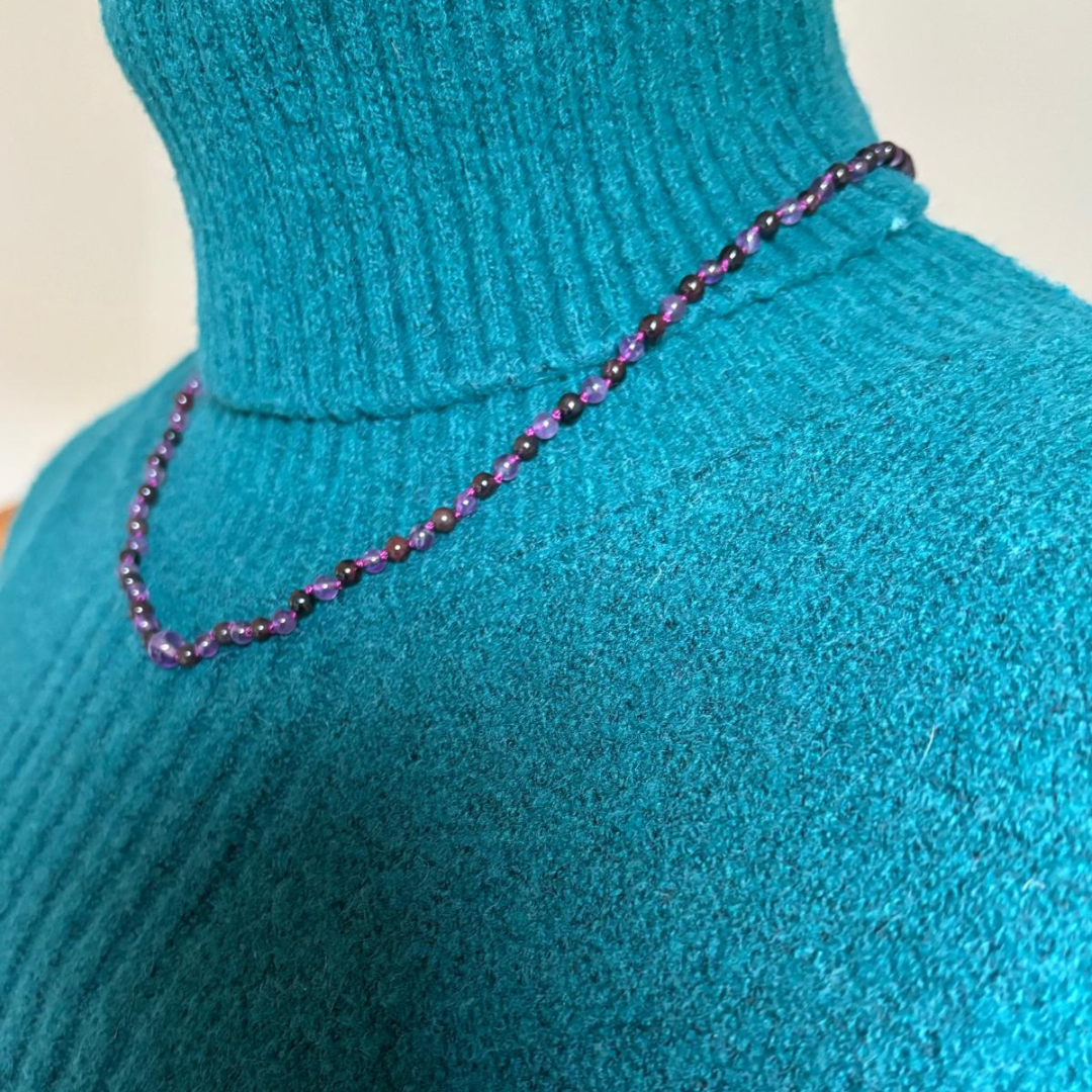 Fijne ketting amethist en granaat