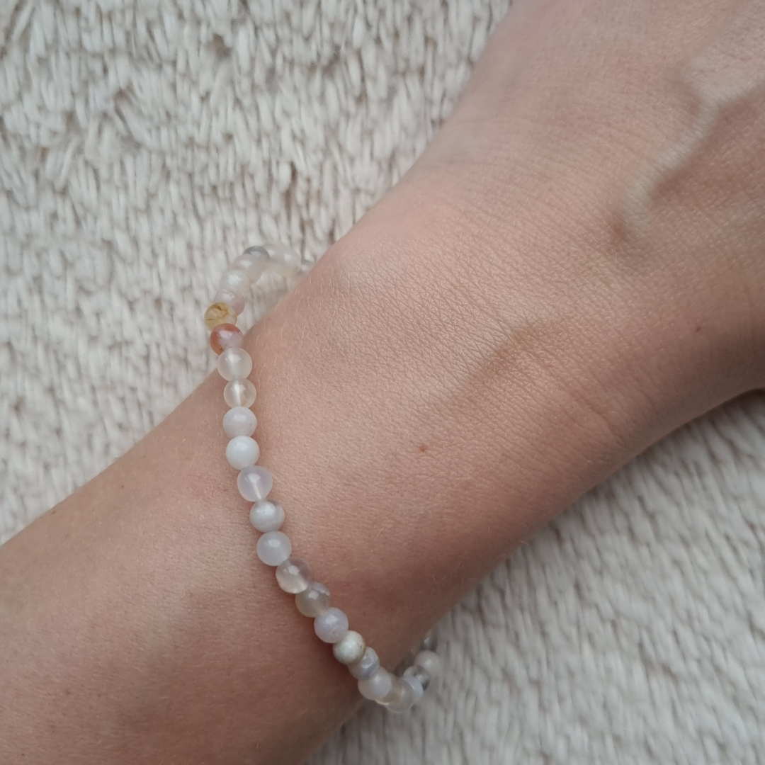 bloemagaat kogelarmband