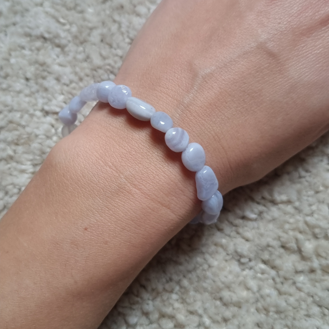 Blue lace agaat nugget armband