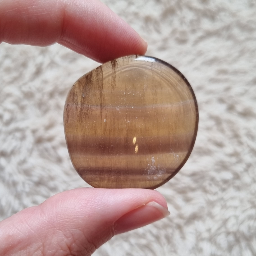 Fluoriet oplegsteen - geel/paars