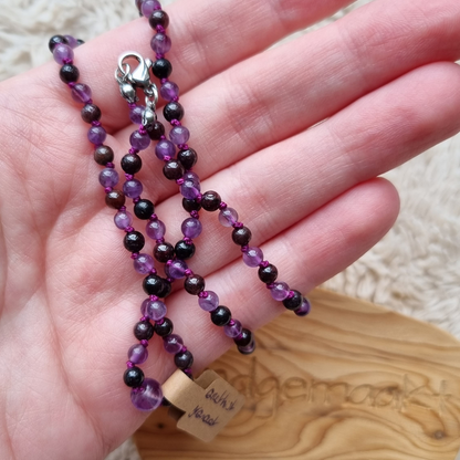 Fijne ketting amethist en granaat