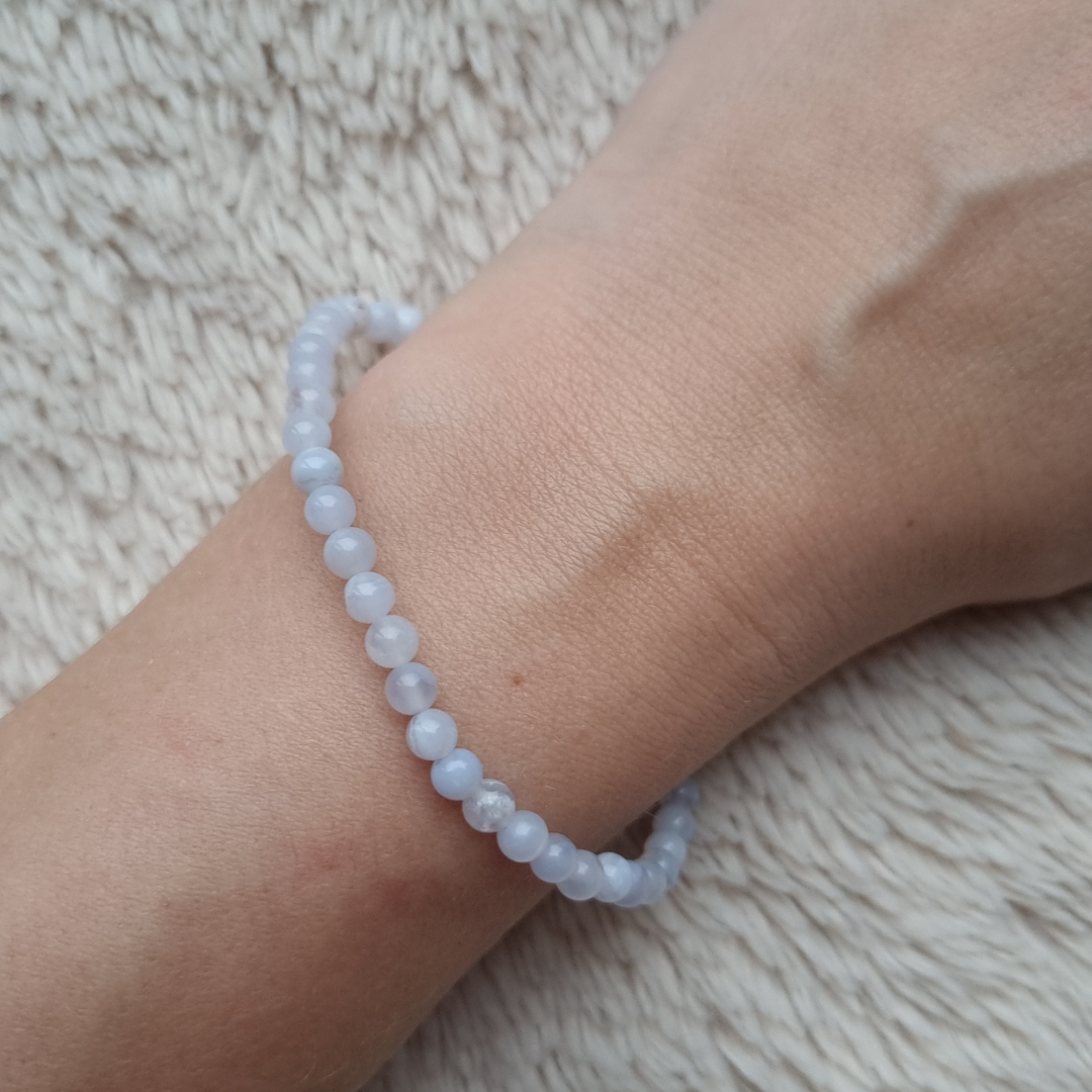 blue lace agaat kogelarmband