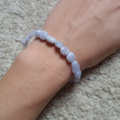 Blue lace agaat nugget armband