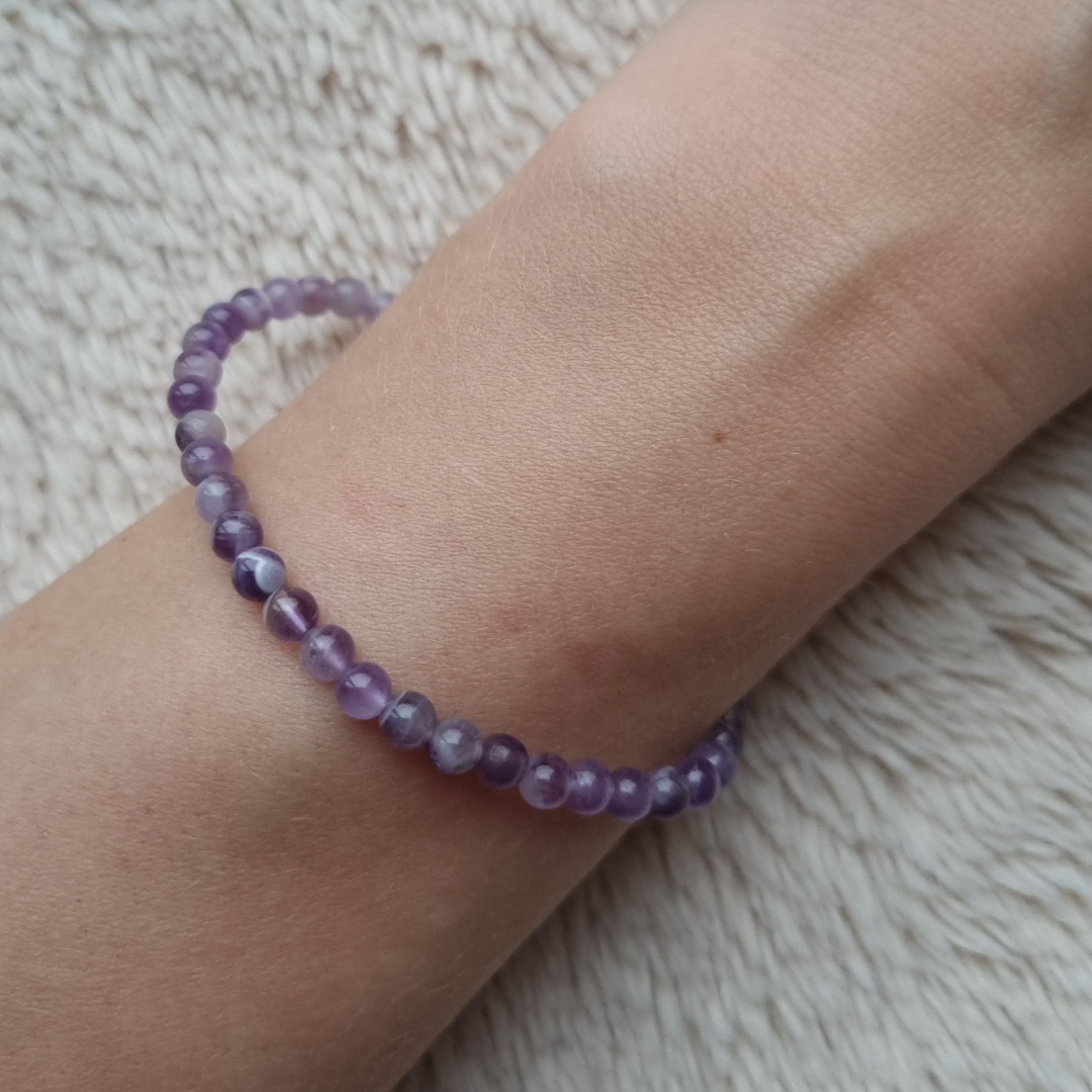 chevron amethist kogelarmband