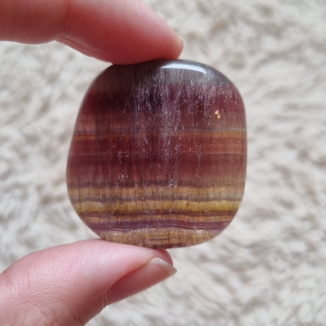 Fluoriet oplegsteen - regenboog