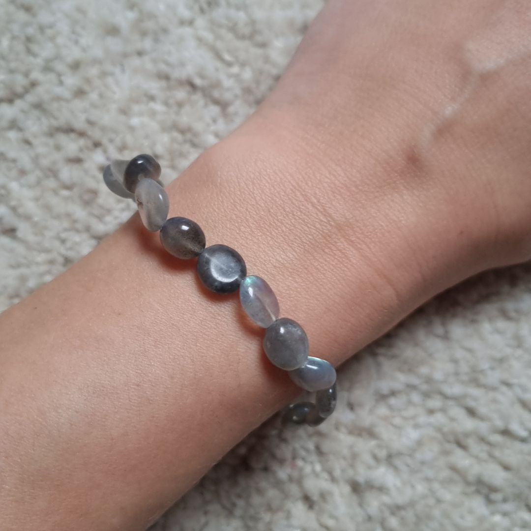 Labradoriet nugget armband groot