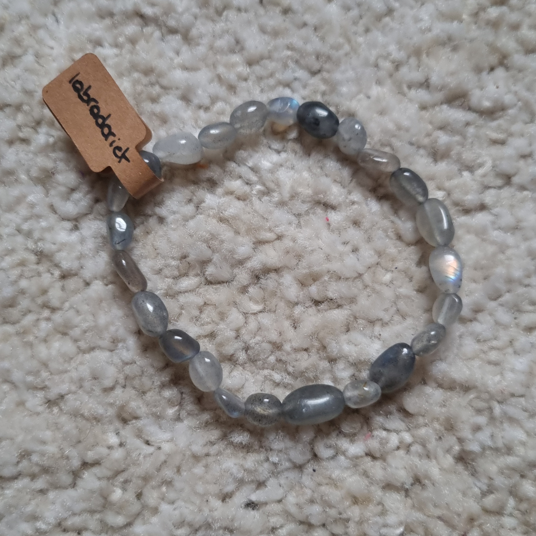 Labradoriet nugget armband fijn