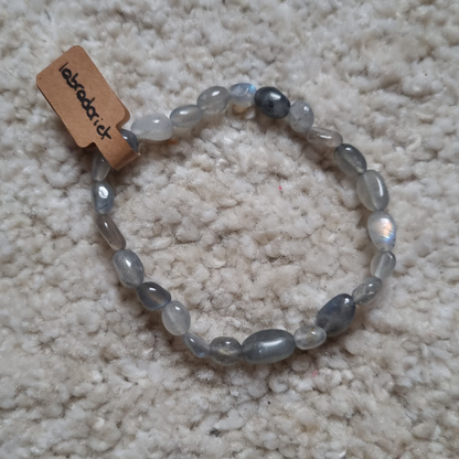 Labradoriet nugget armband fijn