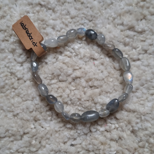 Labradoriet nugget armband fijn