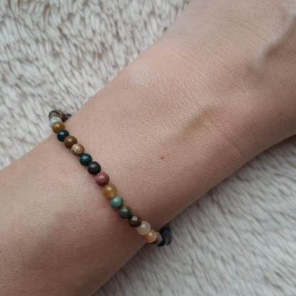 Oceaan jaspis 4mm kogelarmband
