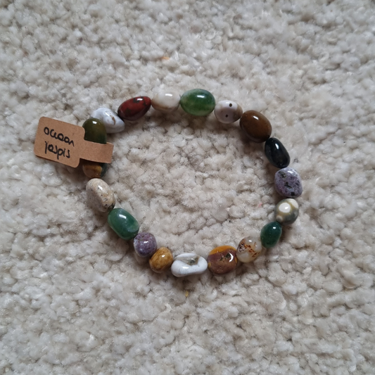 Oceaan jaspis nugget armband