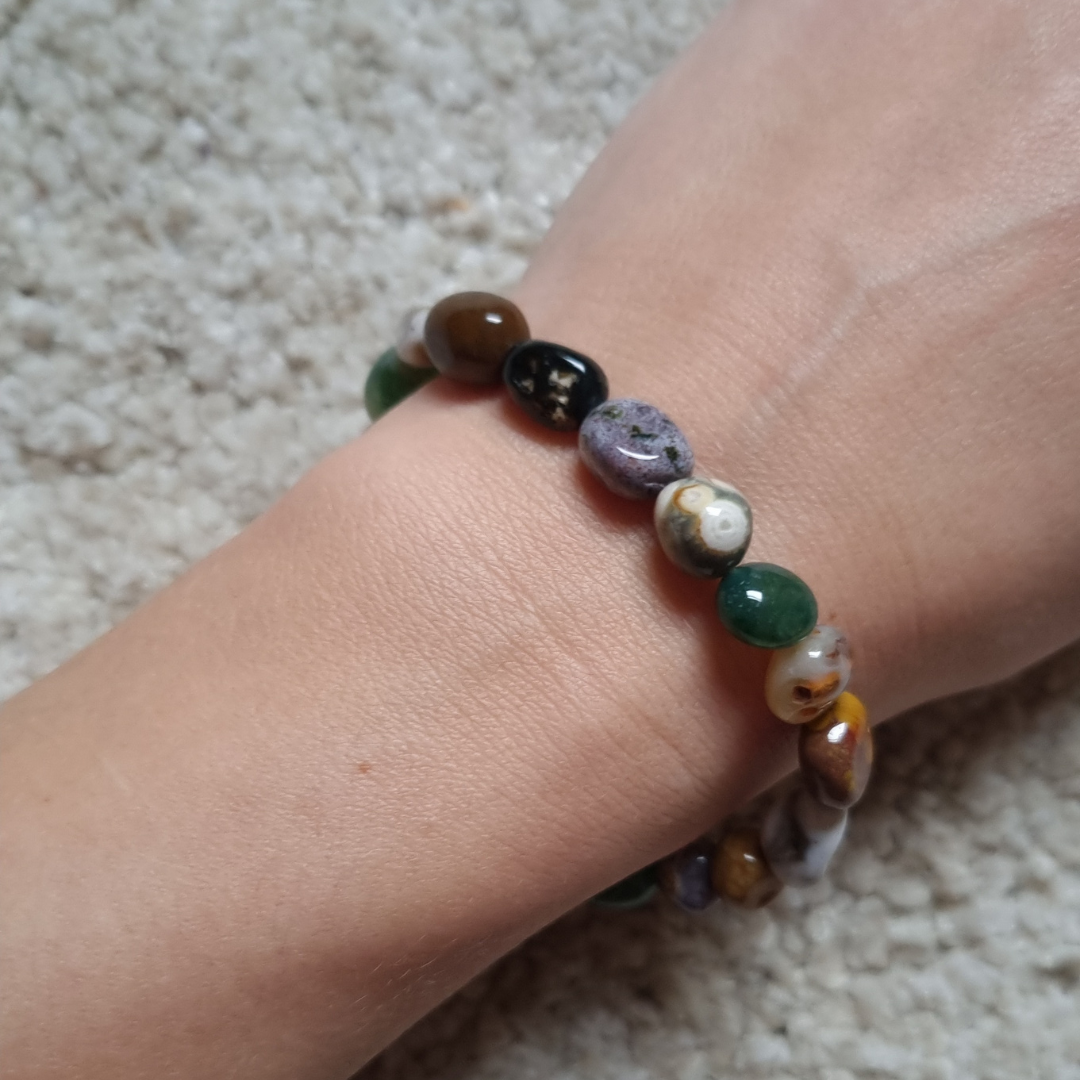 Oceaan jaspis nugget armband