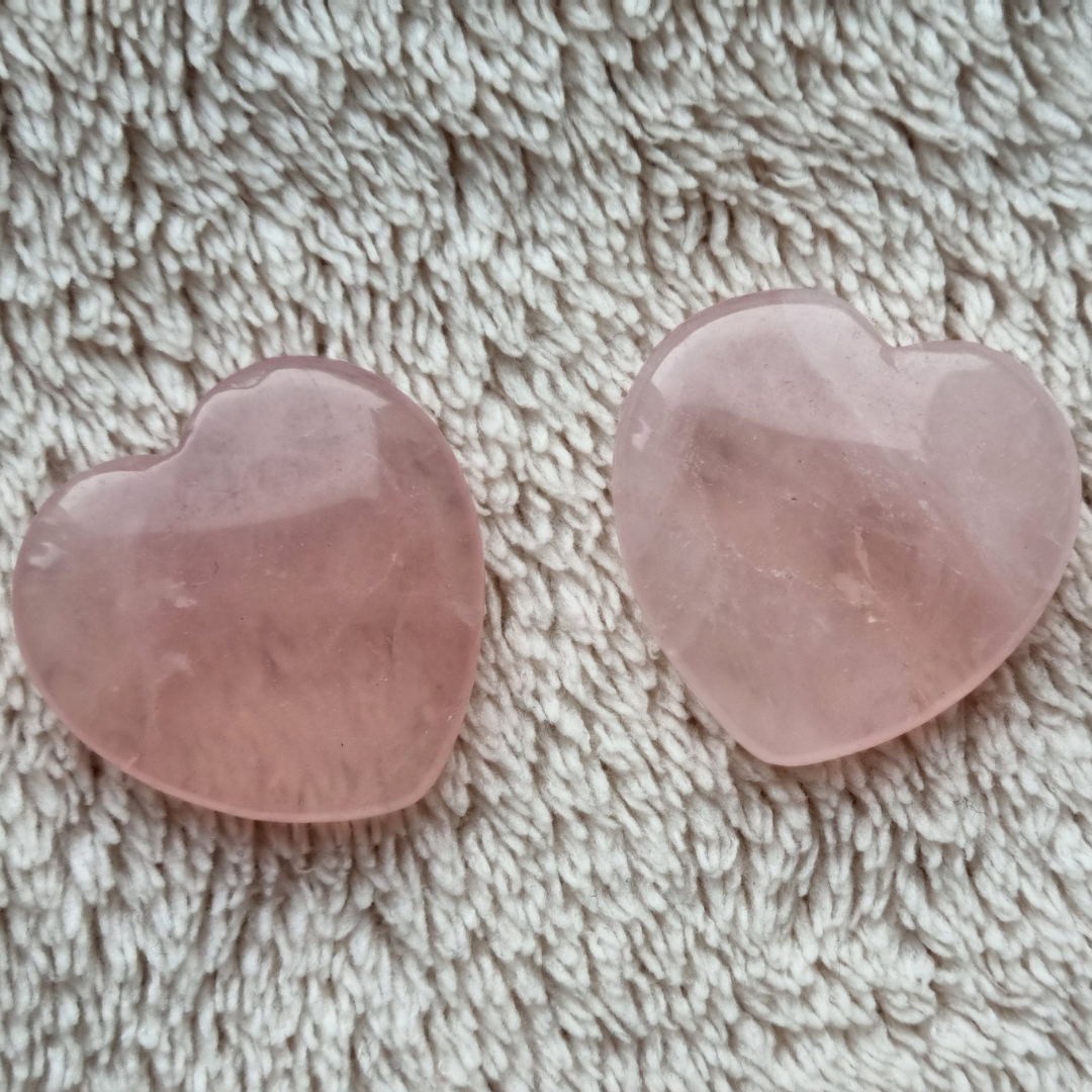 Rozenkwarts hartje (set van 2)