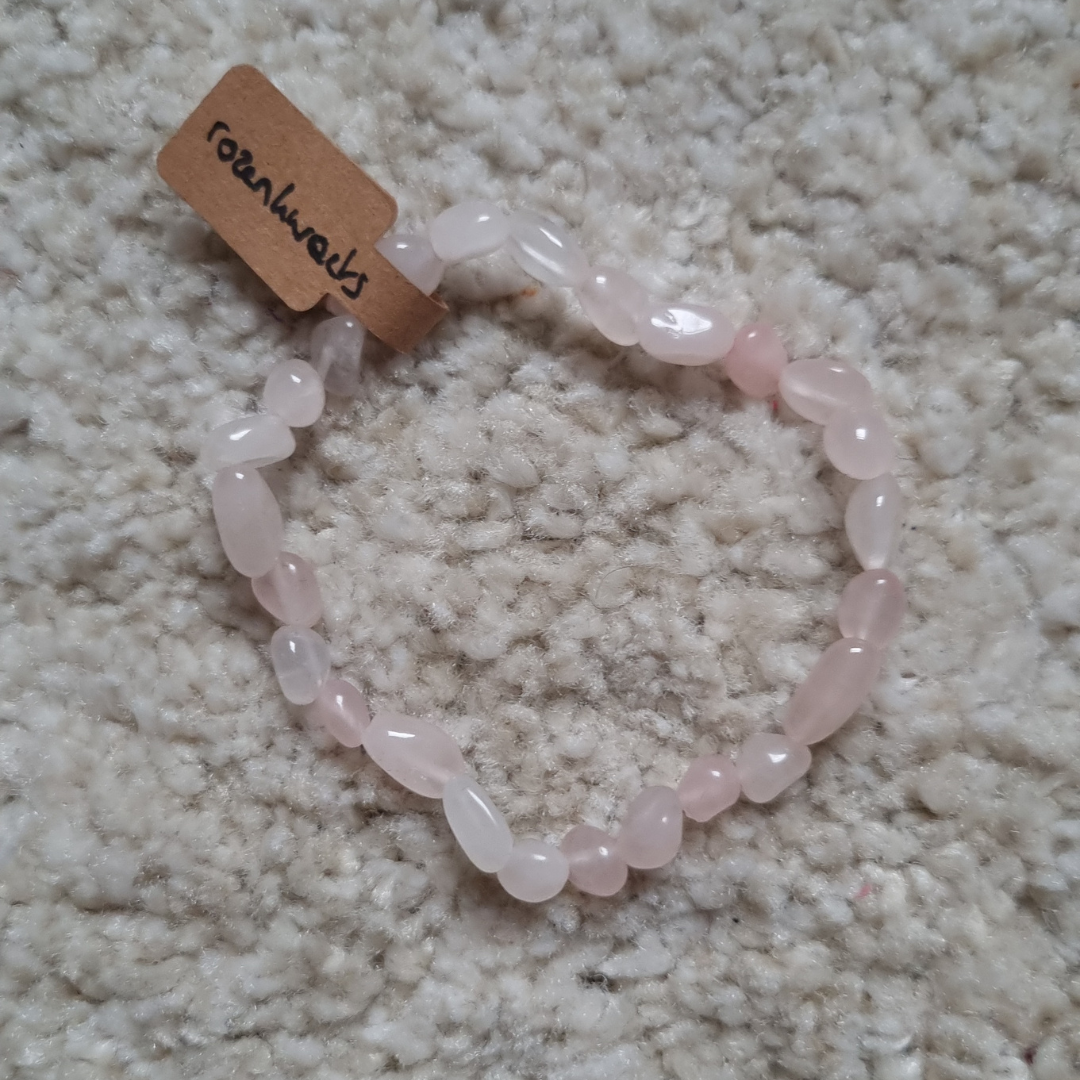 Rozenkwarts nugget armband