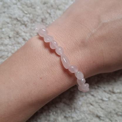 Rozenkwarts nugget armband