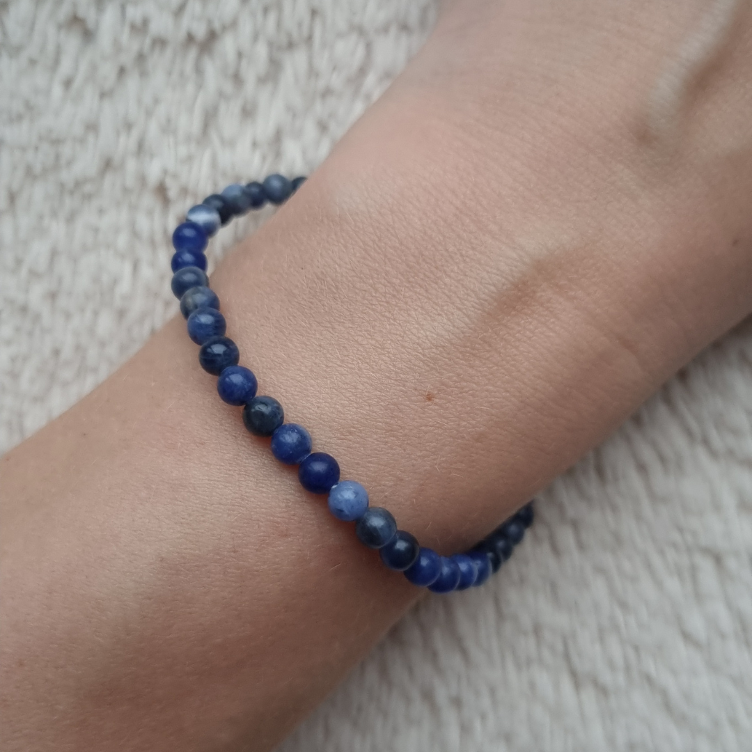 Sodaliet 4mm kogelarmband